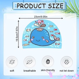 Children's Swimming Caps, Pack of 3, Cute Children's Swimming Caps, Cartoon Swimming Cap, Elastic Polyester Swimming Cap, Comfortable Swimming Cap, Children, Swimming Cap, Children Boys Girls