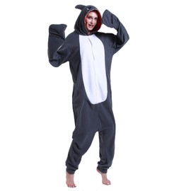 Focupaja Shark Pajamas Adult Animal Cosplay Costume Shark One Piece Cartoon Homewear Sleepwear Shark Onesie for Women Men, Grey, Medium