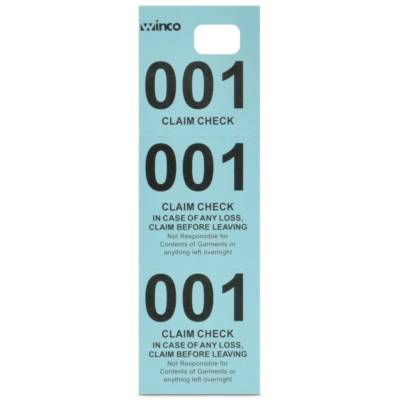 Winco Coat Checks, Blue, 500 Per Box, Medium