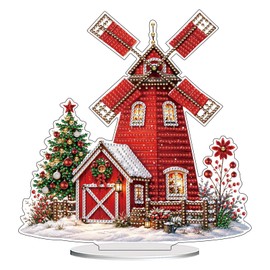 Christmas Windmill Diamond Art Tabletop Kits for Adults