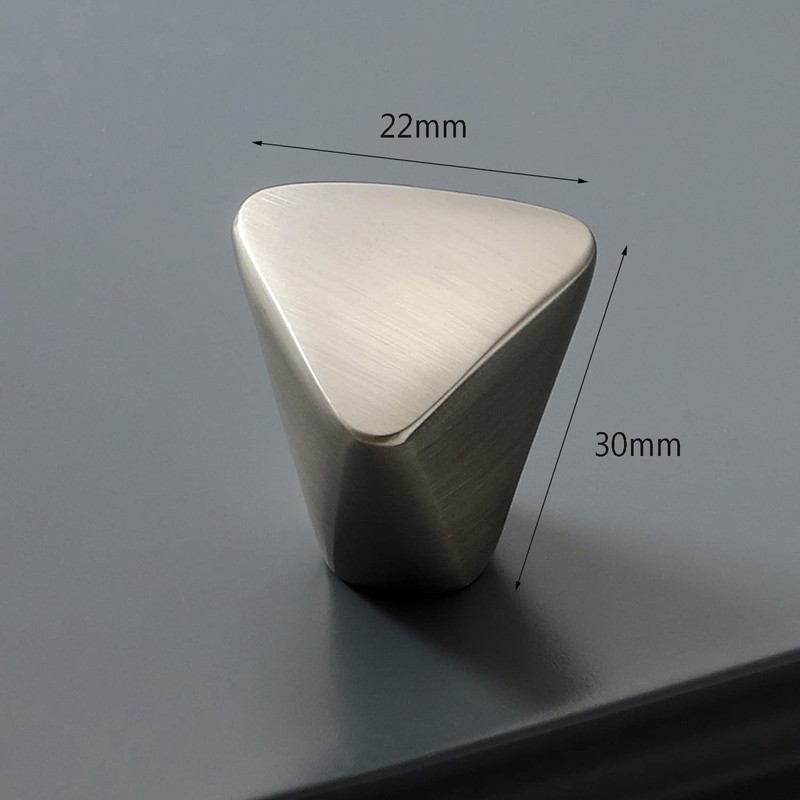 Myxekllo Brushed Nickel Cabinet Knob, Zinc Alloy Triangle Cabinet Dresser