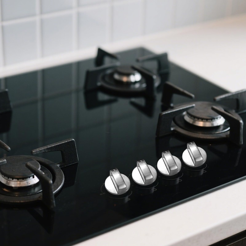 4 Pcs Cooker Knobs, Metal Gas Stove 6mm Control Knobs