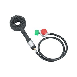 Concord Cyclone Mini Cast Iron High Pressure Burner Head with Top, Side, and Bottom Mounting Options. Single Propane Outdoor Burner Head (Burner Head with Regulator Hose)