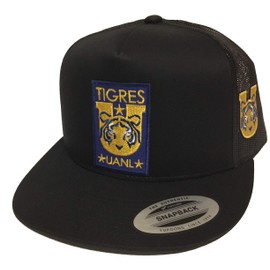Mexico Tigres UANL Soccer hat 2 Logos hat Black mesh
