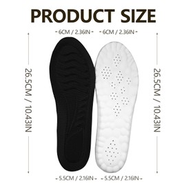 Komfort Schuheinlagen, Atmungsaktive, weiche, Fersenkissen, stoßdämpfende Einlegesohlen Herren & Damen (Schwarz, 41-42 EU)