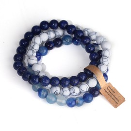 3 PCS Healing Crystal Bracelets for Women 8mm Natural Stone Beaded Stretch Bracelet Jewelry Gifts