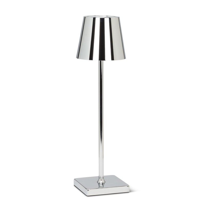 Abbott Collection Trilite LED Table Lamp, Cordless Rechargeable Light (Chrome