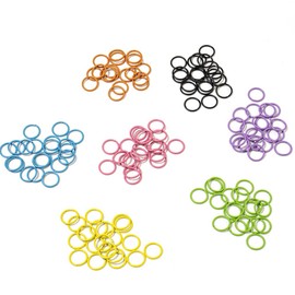 HugeDE 200 Pcs Colored Metal Jump Rings, 8mm; Great for DIY Jewelry Making & Repair