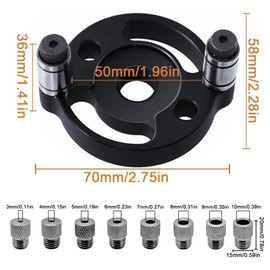 Rierousy Woodworking Drill Hole Locator 3/4/5/6/7/8/9/1010 mm Drill Bushing Set Aluminium Alloy Drilling Guide Drilling Aid Drilling Tools for Drilling Template Furniture Construction and Centring Aid
