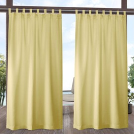 Exclusive Home Curtains Indoor/Outdoor Solid Cabana Tab Top Curtain Panel Pair, 54x108, Sundress