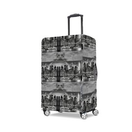 Harvish Impex London Night Polyester Fabric Large Protective Luggage Cover Without Suitcase London Night, Black, Small, Luggage Cover