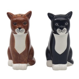 Lesser & Pavey Salt & Pepper Set for All Types of Kitchen | Ceramic Salt & Pepper Shaker Set | Lovely Salt & Pepper Pots | Salt Shaker & Pepper Shaker Suitable for Home (Cat)