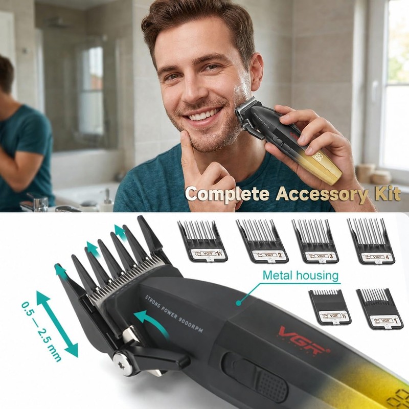 Vgr 003 - Cortapelos de pelo con pantalla LED para