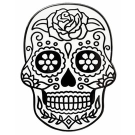 Day of the Dead Sugar Skull Enamel Lapel Pin (White)