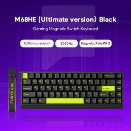 【New】FURYCUBE M30 HE Wired Magnetic Switch Gaming Keyboard,30% layout,RT 0.01,Extreme Response,RGB Backlit,Wired Connection,Wed Driver,8K Returns,E-Sport Gaming Accessories PC Accessories:_M68 HE-Black + Fluorescent Green