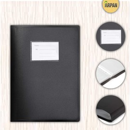 Display book - Premium Quality 104 Pockets A4 Display Book Folder 208 Sides Flexi cover presentation folder by Arpan (Black - Pack of 1)