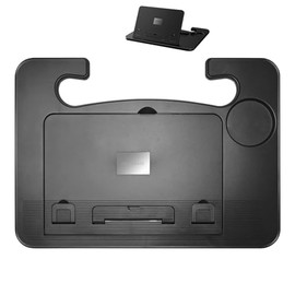 Puummpru Car Steering Wheel Tray Table - Multifunctional Foldable Desk for Laptop, Reading, & Dining, Adjustable 9-Level Angle & Height, Fits Most Vehicles for Commuters & Trave