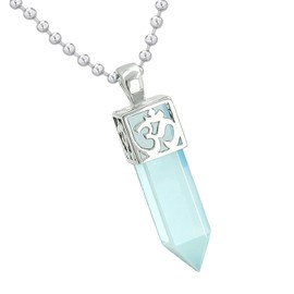 Magic Human Spiritual Gifts for Women or Men - Om Pendant Necklace Amulets - Positive Energy Yoga Crystals Jewelry