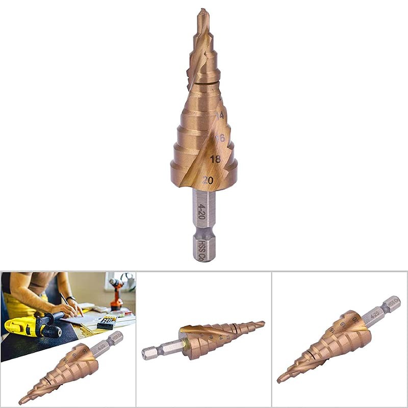 AIMALL HSS M35 Cobalt Steel Step Cone Drill Bit Hole