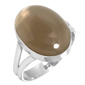 Jeweloporium 925 Sterling Silver Ring for Women Size L Brown Smoky Topaz Stone Costume Silver Ring Easter Gift Vintage Jewelry