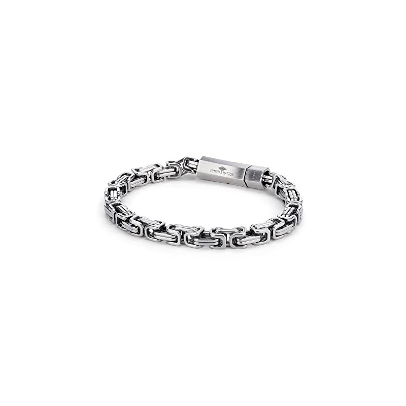 Fynch-Hatton Stainless Steel Byzantine Chain Bracelet, 21 cm, Stainless Steel,