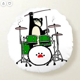 Fashion Jewelry CAT PLAYING DRUMS FUNNY Pendant 925 Sterling Silver 22" Necklace Men Women Gift