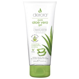 Derora Aloe Vera Gel - 200ml | Contains 100% Pure, Organic & Natural Bio Active Aloe Ingredients | for Healing, Soothing & Hydrating the Skin, Face & Body | Cruelty Free & Vegan (200ml)