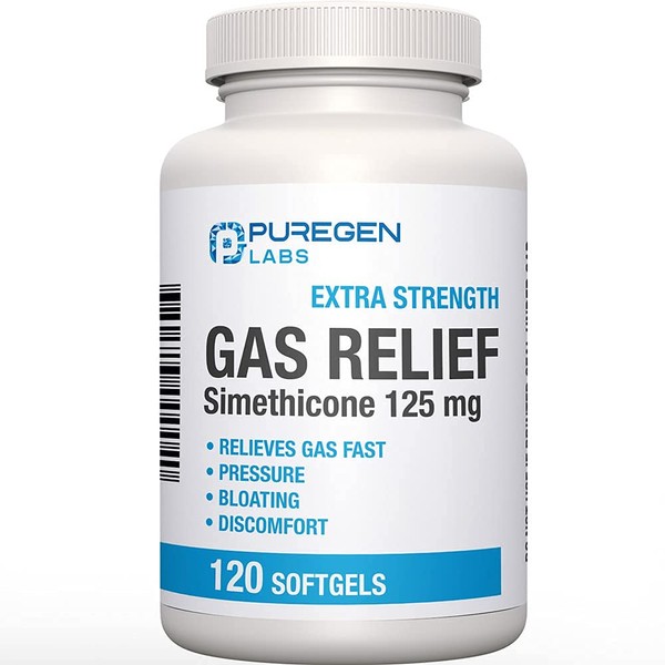 P Puregen Labs Extra Strength Gas Relief Softgels with Simethicone