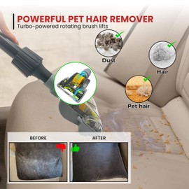 Universal 1-1/4'' Vacuum Turbo Brush Attachment for Pet Hair Removal – Fits Shop Vacs 1.25”(32mm) Hoses – Air Driven Turbo Brush Compatible with Most Vacuum Cleaners Using 1-1/4 in Accessories