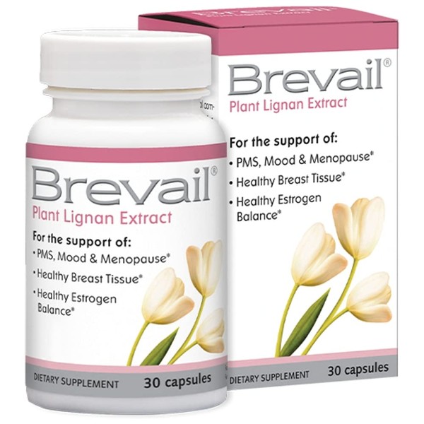 Barlean's Brevail Women's Health Supplement with Plant Lignan Extract - Non-GMO, Soy-Free, Vegan - 30 Capsules