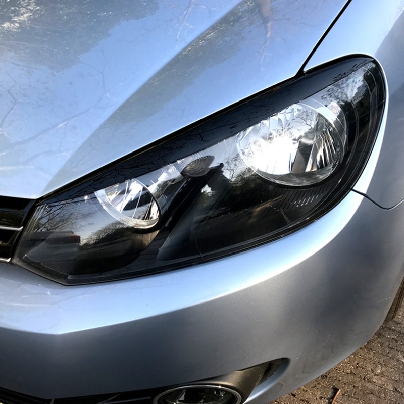 Pair Car Headlight Eyebrows Left Right Glossy Black Modification Replacement