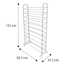 Zapatera De Acero Inoxidable 50 Pares Uso Rudo Con Llantas