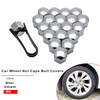 Riloer 19mm Lug Nut Covers 20PCS, ABS Chrome Plastic Nut