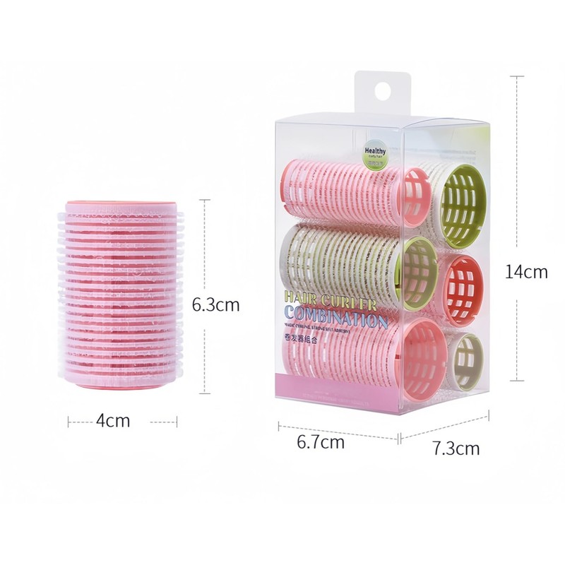 手巻きカーラー 前髪 ヘアローラーセット 6本セット サロン 前髪カーラー 巻き髪用 DIY ヘアスタイル 理髪カーラー