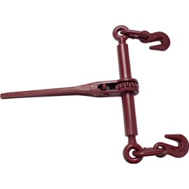 Mytee Products (4 Pack) 3/8"-1/2" Heavy Duty Ratchet Lever Load Binder w/Grab Hooks 9,200 Lbs Working Load Limit - Red | Tie Down Hauling Chain Binders for Flatbed Truck Trailer