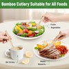 Pre Rolled Napkin and Bamboo Cutlery Set - 10Pack Bamboo
