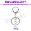 Swpeet 10Pcs Silver Lobster Claw Clasps with Key Chain and