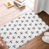 Nautical Anchor Bath Mat,Navy Blue White Anchor Ocean Bathroom Kitchen