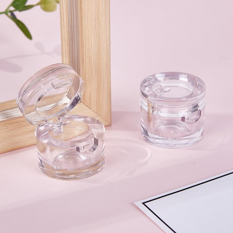 5 Pcs 5g/5ml Premium Acrylic Clear Round Jars Refillable Cosmetic