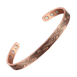 MagEnergy Copper Bracelet for Women with 3500 Powerful Magnets Magnetic Bangle for Womens Adjustable Jewellery Present