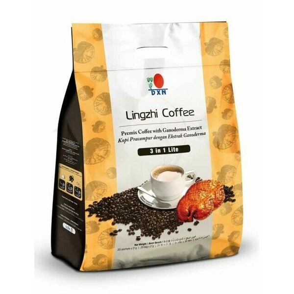 ( 5 Pack ) DXN Lingzhi Coffee 3 In 1 Lite With Ganoderma Extract 20 Sachets