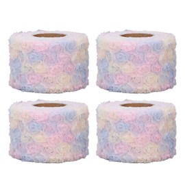 4 Rolls Flower Lace Ribbon 5 Yards Each 5.8cm Width Wrinkle Resistant Breathability Colorful Lace Ribbon for Crafts Sewing