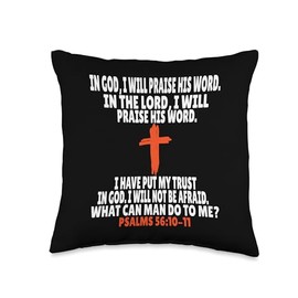Psalms 56:10-11 Bible Verses Scripture Throw Pillow