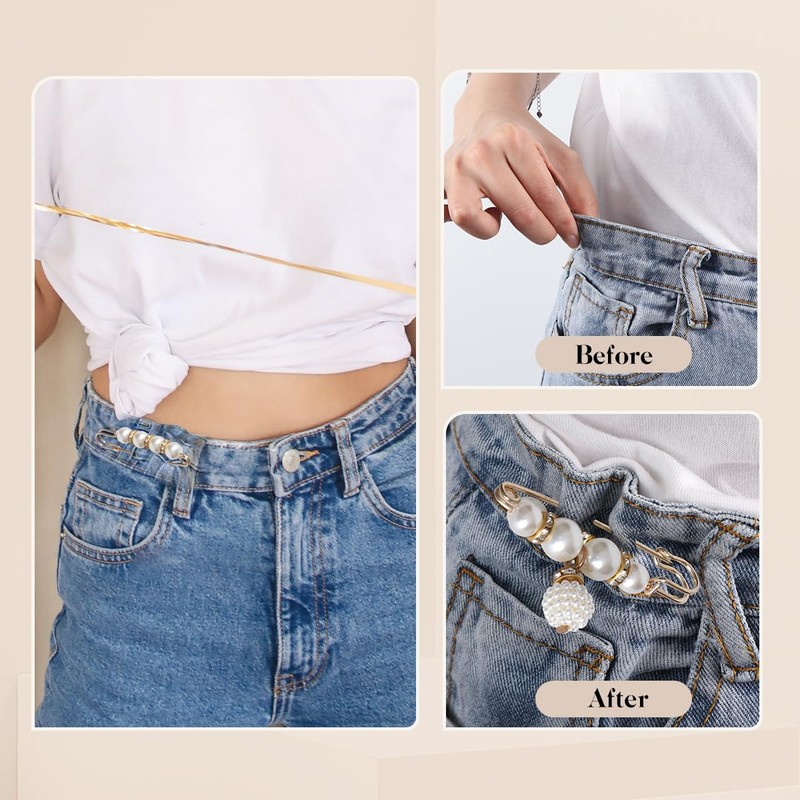 ALXBSONE 6Pcs Simulation Pearl Safety pins, Women's Woven Shawl Clip,