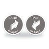 Set of Push to open, Pull to open Signs, 95mm