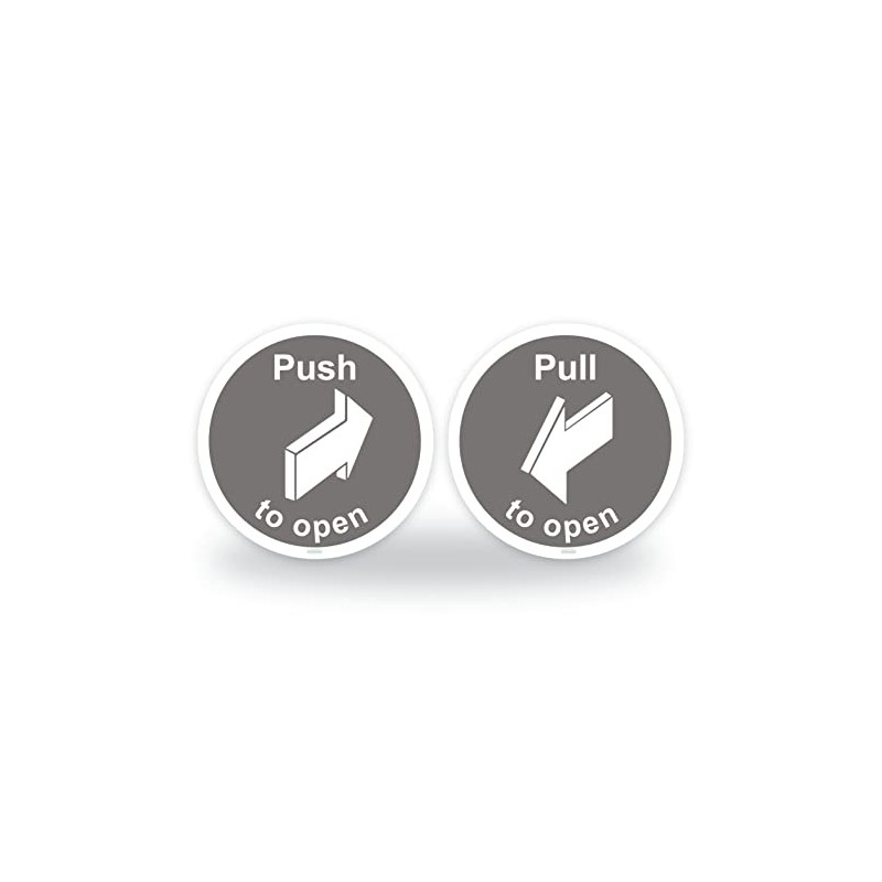 Set of Push to open, Pull to open Signs, 95mm