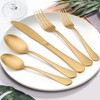 LIANYU 30 Piece Gold Silverware Set, Stainless Steel Gold Flatware