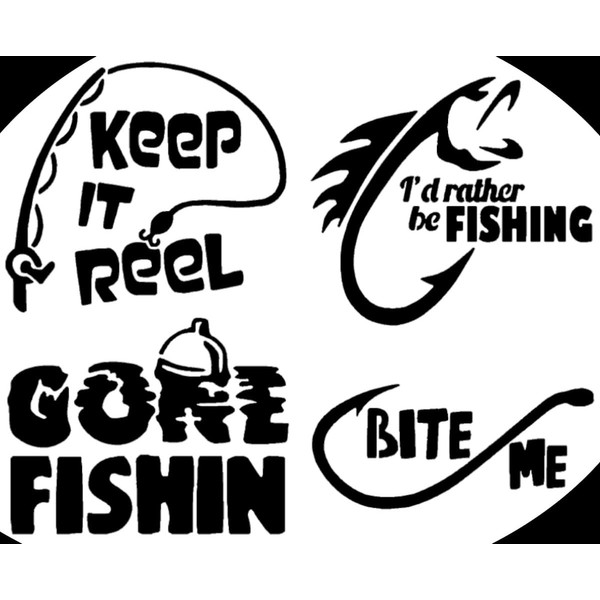 Fishing Decals 4 Pack: Keep It Reel, Gone Fishing, I'd