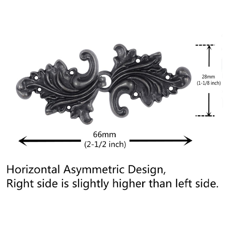 BEZELRY Asymmetric Acanthus Leaf Hook and Eye Cloak Clasp Sew