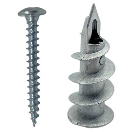 Tradeals (Pack of 50) Plasterboard Fixings with Screws Heavy Duty Metal Self-Drill Professional Quality Plasterboard Wall Fixings Plasterboard Zinc Alloy Self-Drill Anchor 32mm Stud Wall Screws